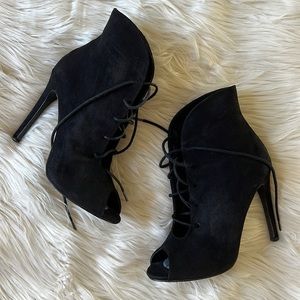 Black high heel booties